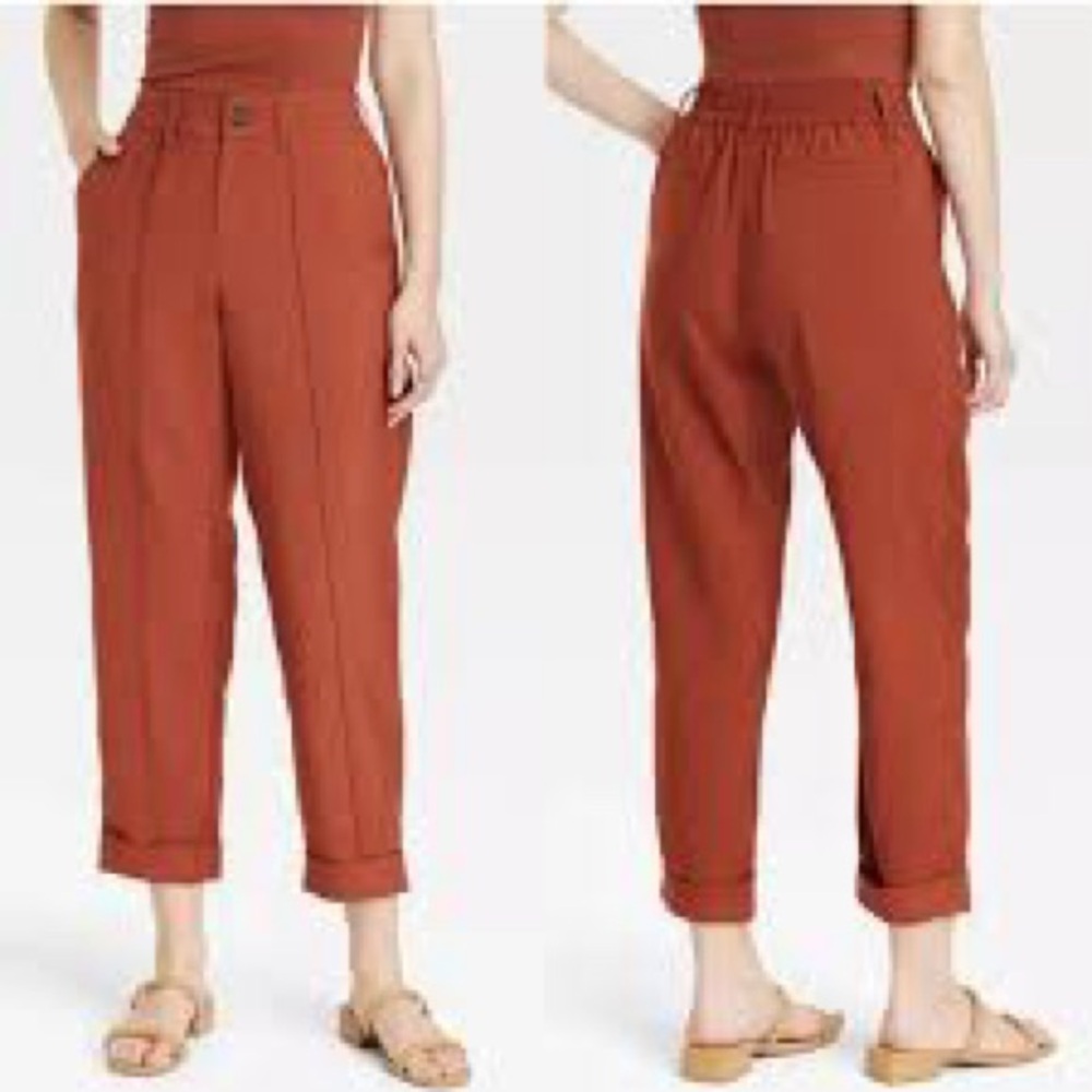Women's High Rise Pintuck ankle pants